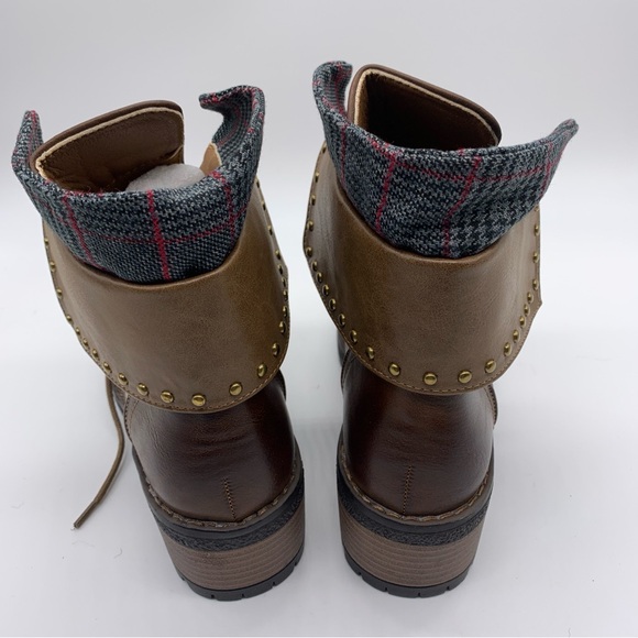 Comfortview Fold Over Flat Ankle Brown Boots Womens Size 6, EUR 37 NEW - Picture 4 of 5